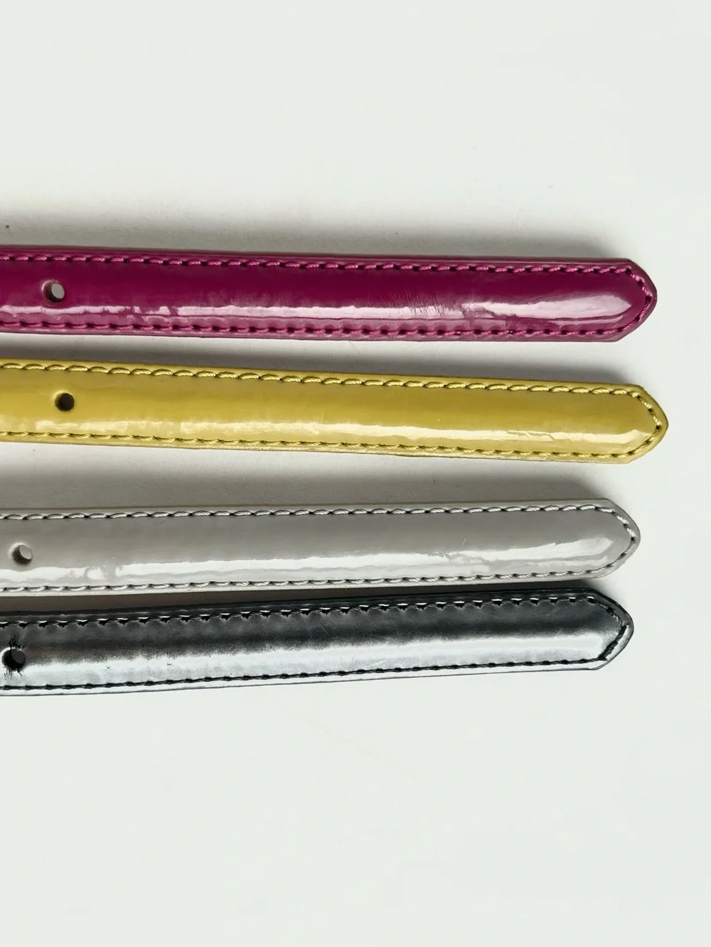 4 X Uniqlo lacquered leather skinny belt